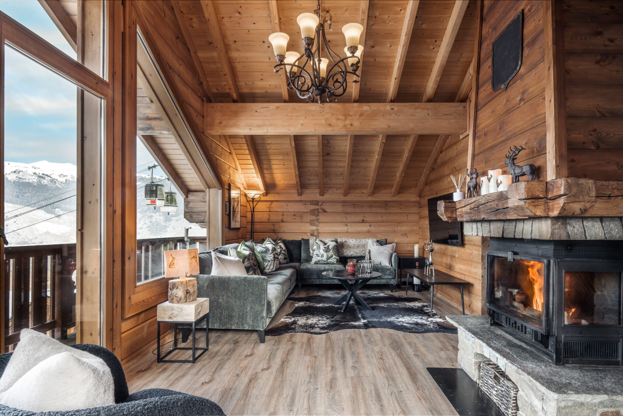 luxury chalet pleroma living room